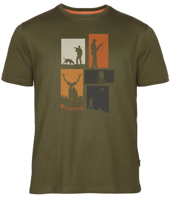 Direktkauf Pinewood T-Shirt Hunting, Olive Mel