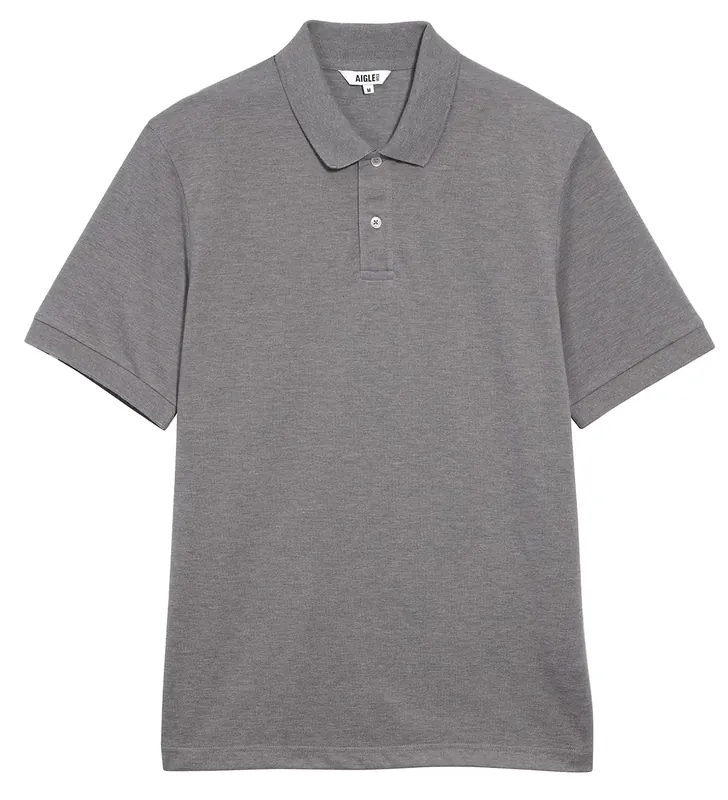 Aigle Poloshirt Coolmax, Light heather Grey Billig
