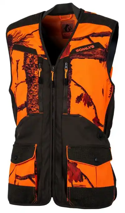 Jetzt Kaufen Somlys Signalweste Softshell, Camo fire/ dark green