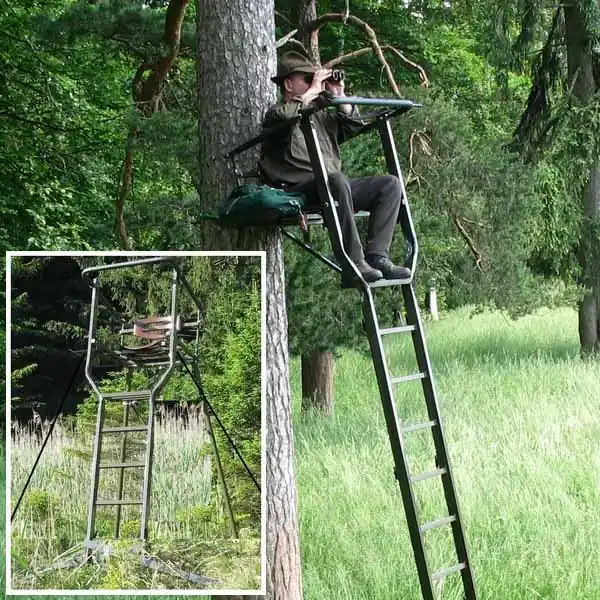 Preis Gesenkt Knobloch Jagd Aluminium-Hochsitz Universal Baumsitz Höhe 2,40m / Ablag.-Schale Gewicht 17,5 kg