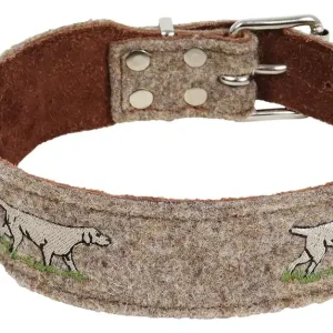Schnäppchen AKAH Hundehalsband aus Wollfilz und Yakleder