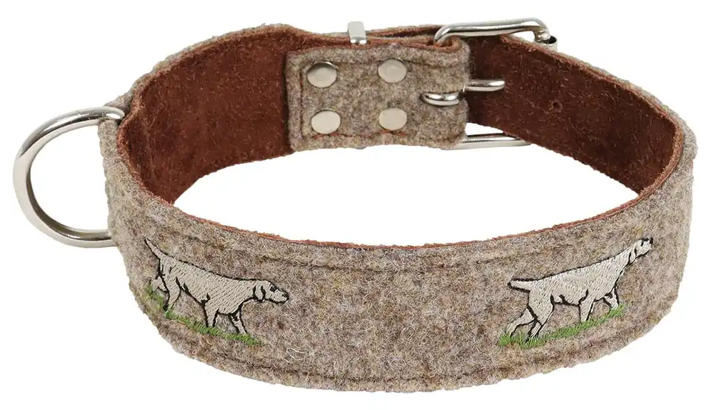 Schnäppchen AKAH Hundehalsband aus Wollfilz und Yakleder