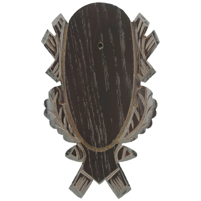 Top-Seller Eurohunt Gehörnbrett 18x9cm Eiche - Dunkel - Geschnitzt Außenmaß 23x15cm