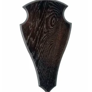 Versand Am Gleichen Tag Eurohunt Geweihbrett 45x24cm Eiche - Dunkel - Spitz