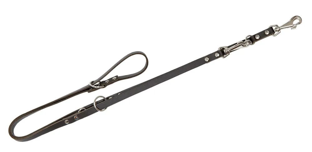 Bestpreis AKAH Polizeileine , aus Sattelleder , auf 4 Längen verstellbar, Dunkelbraun, 120-205cm, Breite 17mm