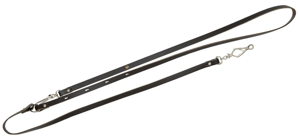 Super-Preis AKAH Oberländerleine , aus Sattelleder , Breite Oberteil 16mm, Unterteil 15mm, ohne Doppelpfeife, Dunkelbraun, Oberteil 85cm, Unterteil 85cm