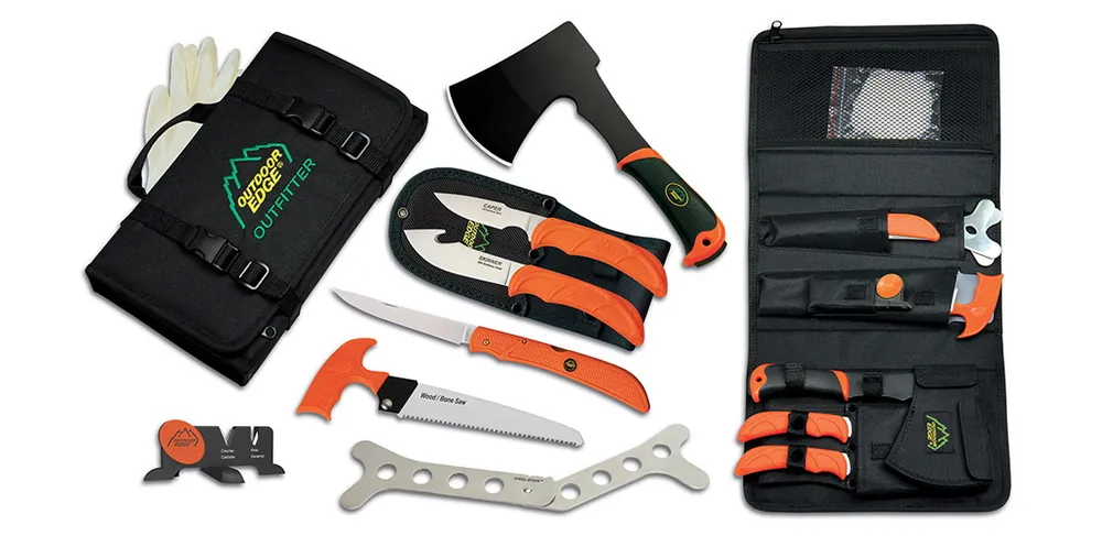 Expressversand Outdoor Edge Aufbruchset / Skinner - Ausbeinmesser - Filetiermesser - Knochensäge - Axt