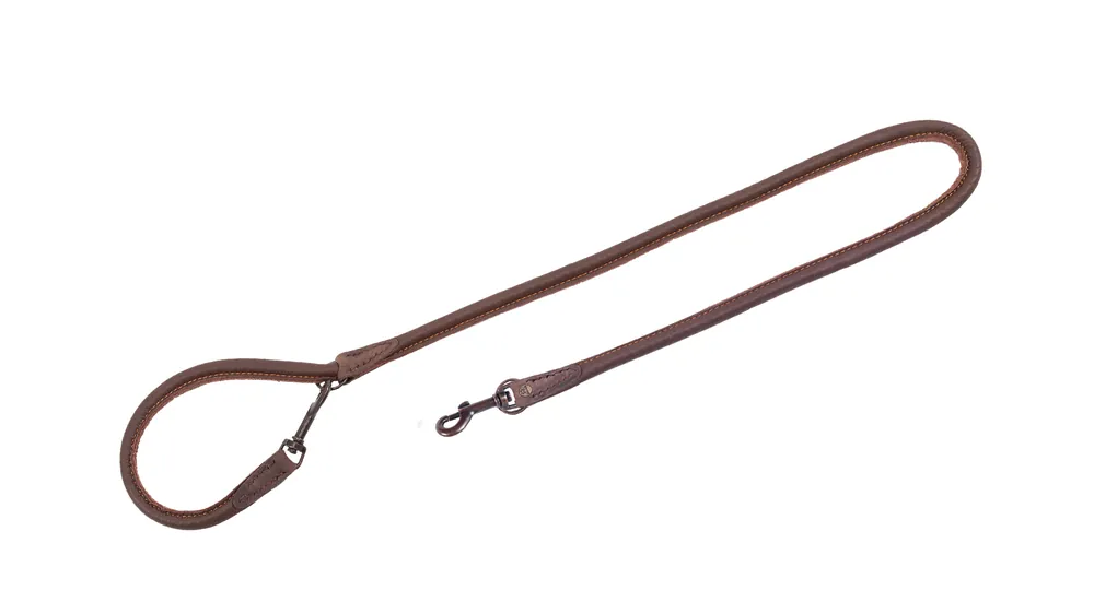 Highlight AKAH Führleine , aus Elchleder, Dunkelbraun, 135cm