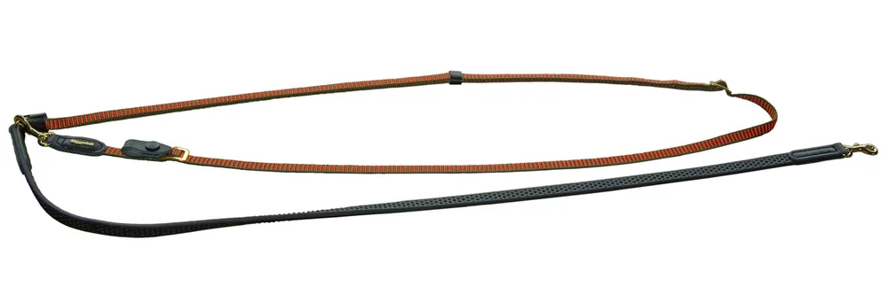Abverkauf Niggeloh Umhängeleine Grip , Breite 15mm, Orange/Oliv, 2m-3,20m, Breite 15mm