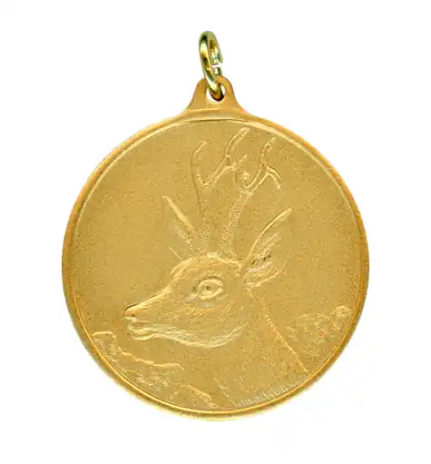 Steinhauer&Lück Jagdmedaille Bock 40mm vergoldet m. Öse u. Ring Beliebt