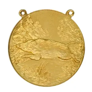 Top-Preis Steinhauer&Lück Medaille Wildschwein mit Kette Vergoldet