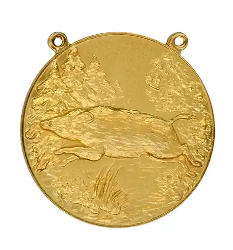 Top-Preis Steinhauer&Lück Medaille Wildschwein mit Kette Vergoldet