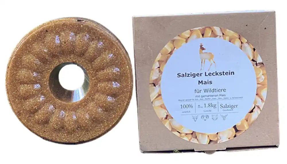 Begrenztes Angebot Wildlutscher Leckstein salziger, 1,8 kg gemahlener Mais