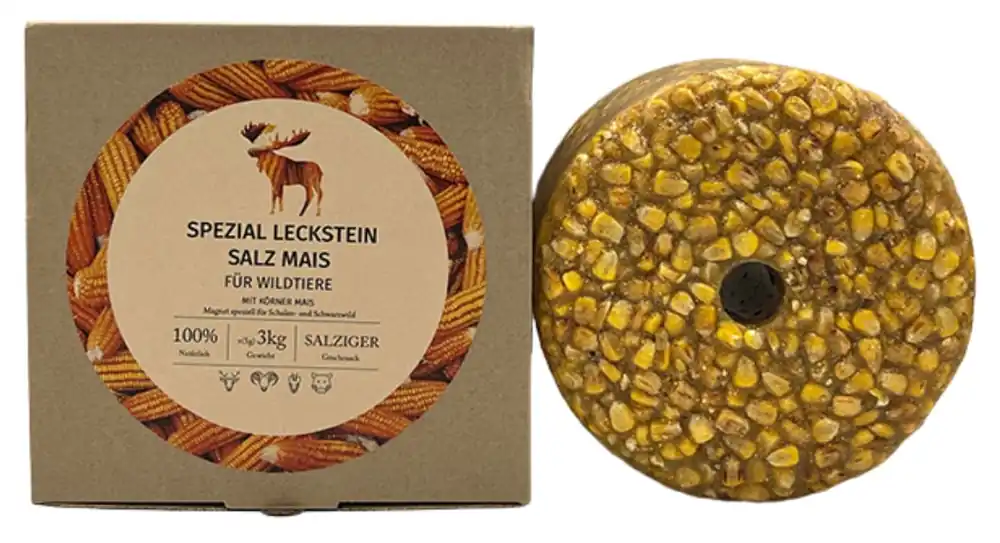 Wildlutscher Spezial Leckstein 3 kg Salz Mais Expressversand