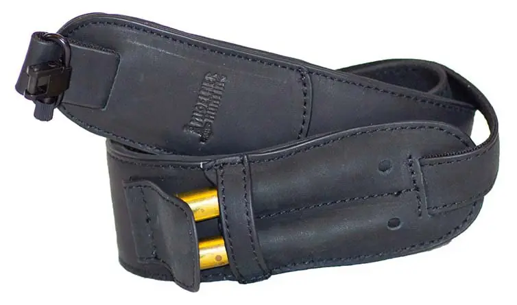 Direktkauf Mjoelner Hunting Gewehrriemen Leder/Neopren - schwarz - inkl. Riemenbügel abnehmbar US